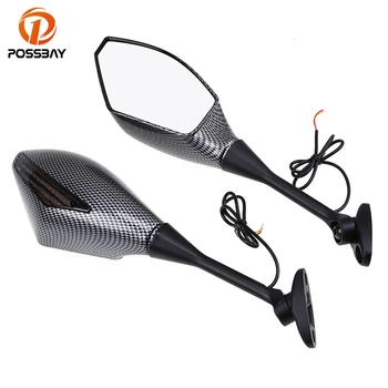 

POSSBAY Cafe Race Mirror Motorcycle LED Lights Bar End Rearview Mirrors for Honda CBR600RR 2003-2008 CBR1000RR 2004-2008