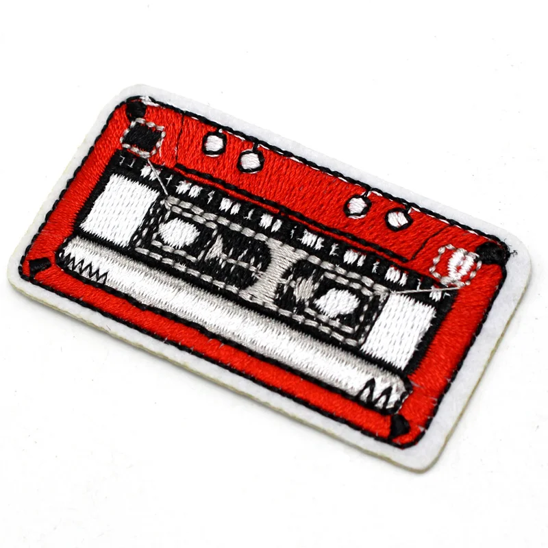Vintage Audio Tape Iron On Embroidered Patches Badges For Clothes DIY Appliques Sew Patch Craft Decoration Sticker | Дом и сад
