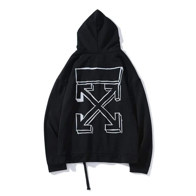 

Autumn And Winter Popular Brand Ow Cube Transparent Arrowhead Reflective Cardigan Hoodie Loose-Fit Men And Women COUPLE'S Coat