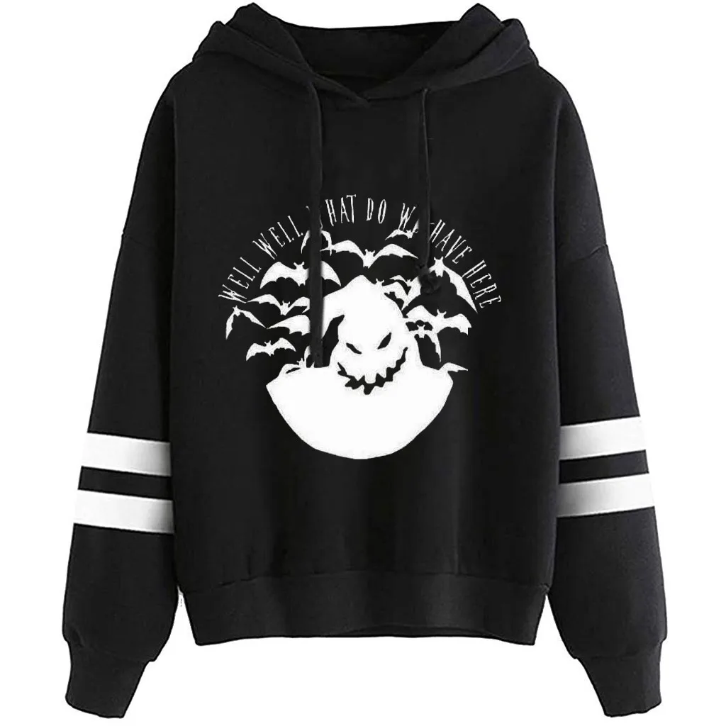

Women Halloween Print Sweatshirts Long Sleeve Drawstring Hooded Sweatshirt Tops Lady Hoodies outwear Women Clothing Feminina