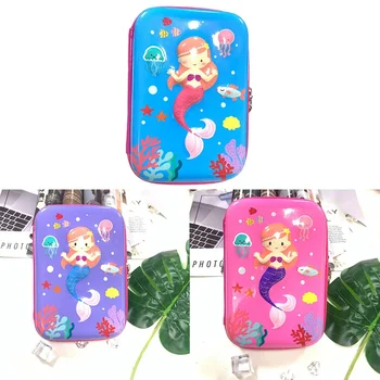 

Waterproof Pencil Case School For Girls Cartoon Mermaid Pen Box Realistic Modelling Creative Stationery Box School Supplies