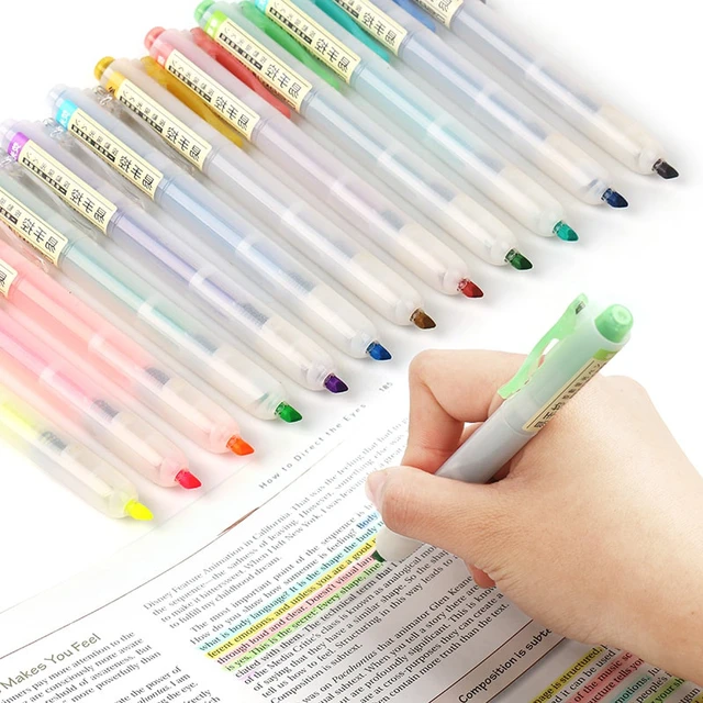 6Pcs/lot Kawaii Highlighter Pens Colored Markers for Girls Writing Graffiti  Cute Japanese Stationery Morandi Color Highlighters