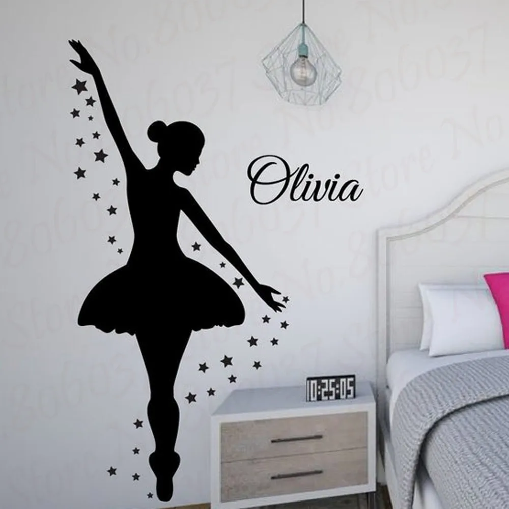 Ballerina Wall Decal, Dance Wall Decor, Personalized Decal, Girls Room