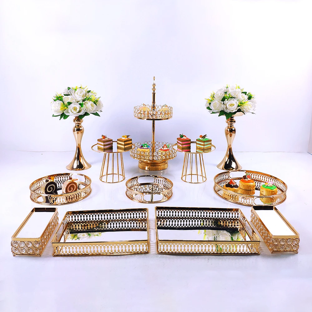 

9-14pca Crystal Squere Cake Stand Set Birthday Party Macaron Cupcake Rack Stand For Wedding