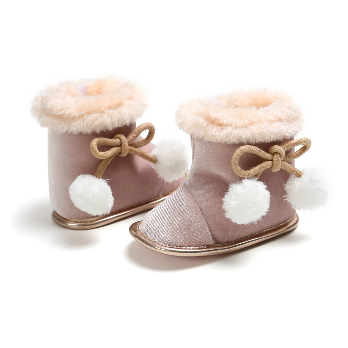 CYSINCOS/детская обувь на возраст от 0 до 18 месяцев теплые зимние ботинки новая обувь с мягкой подошвой для маленьких детей Нескользящие меховые плюшевые ботинки для первых шагов для мальчиков и девочек