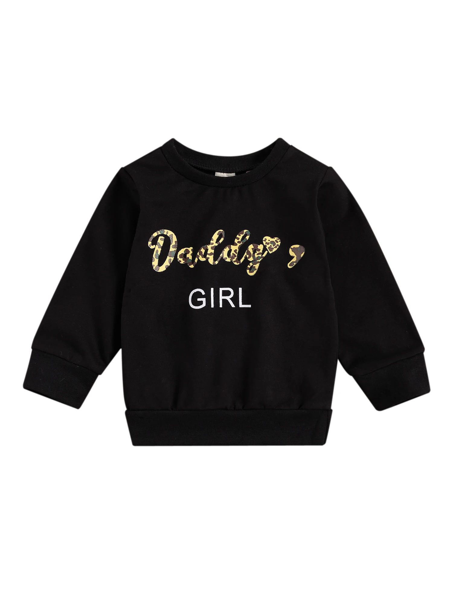 

2020 Toddler Kids Girls Sweatershirt Letter Print Round Neck Long-Sleeve Casual Elastic T shirt Top for Spring Autumn