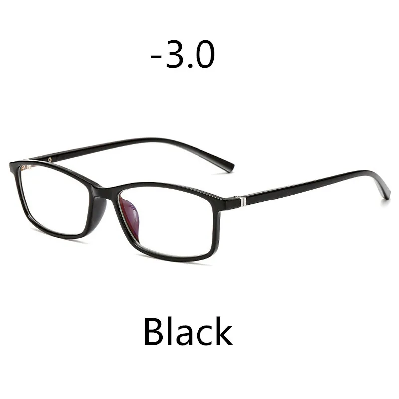 Black-3.0 Elbru Классический анти-синий светильник очки для близорукости для мужчин и женщин близорукие очки-1,0-1,5-2,0-2,5-3,0-3,5-4,0 - Цвет оправы: Black-3.0