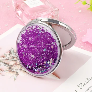 

Shiny Quicksand Makeup Mirror Cute Pocket Mirror Makeup Vanity Portable Foldable Vanity Mirror Hand Mirror Compact Mirrors Girls