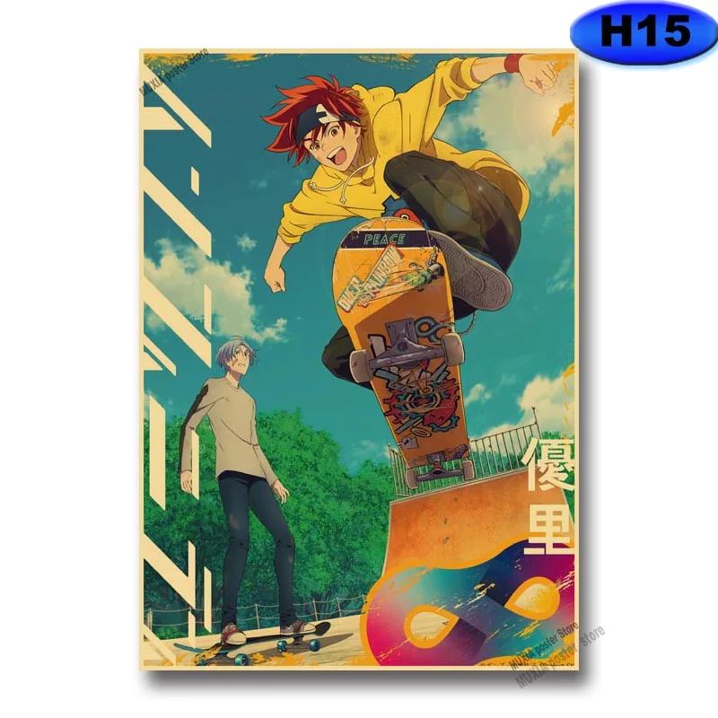 Vintage SK8 The Infinity Poster Kraft Paper Anime Posters Wall Stickers Home Decor Study Bedroom Bar Cafe Decoration Painting
