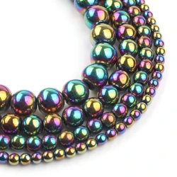 Rhodium Rose Gold Plated Hematite Beads - Premium Natural Stones for DIY Bracelet and Jewelry Making (Multicolor)