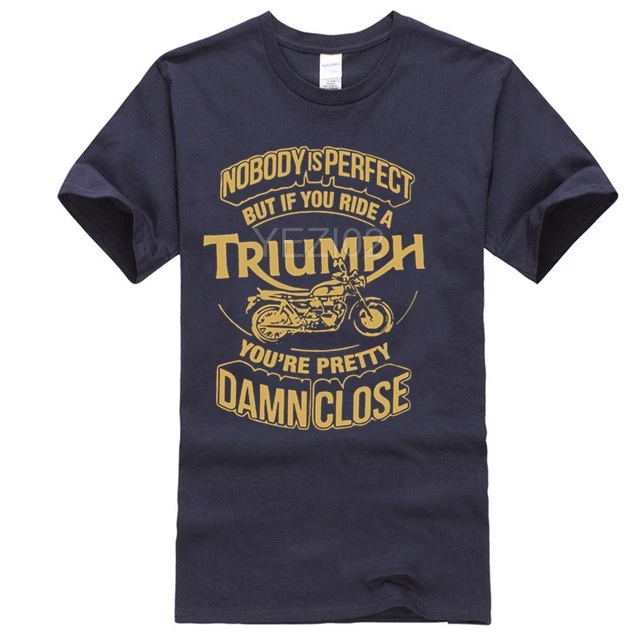Triumph Мужская футболка Triumph Biker Мужская футболка семейная футболка с круглым воротником мужская футболка с графическим принтом - Цвет: navy
