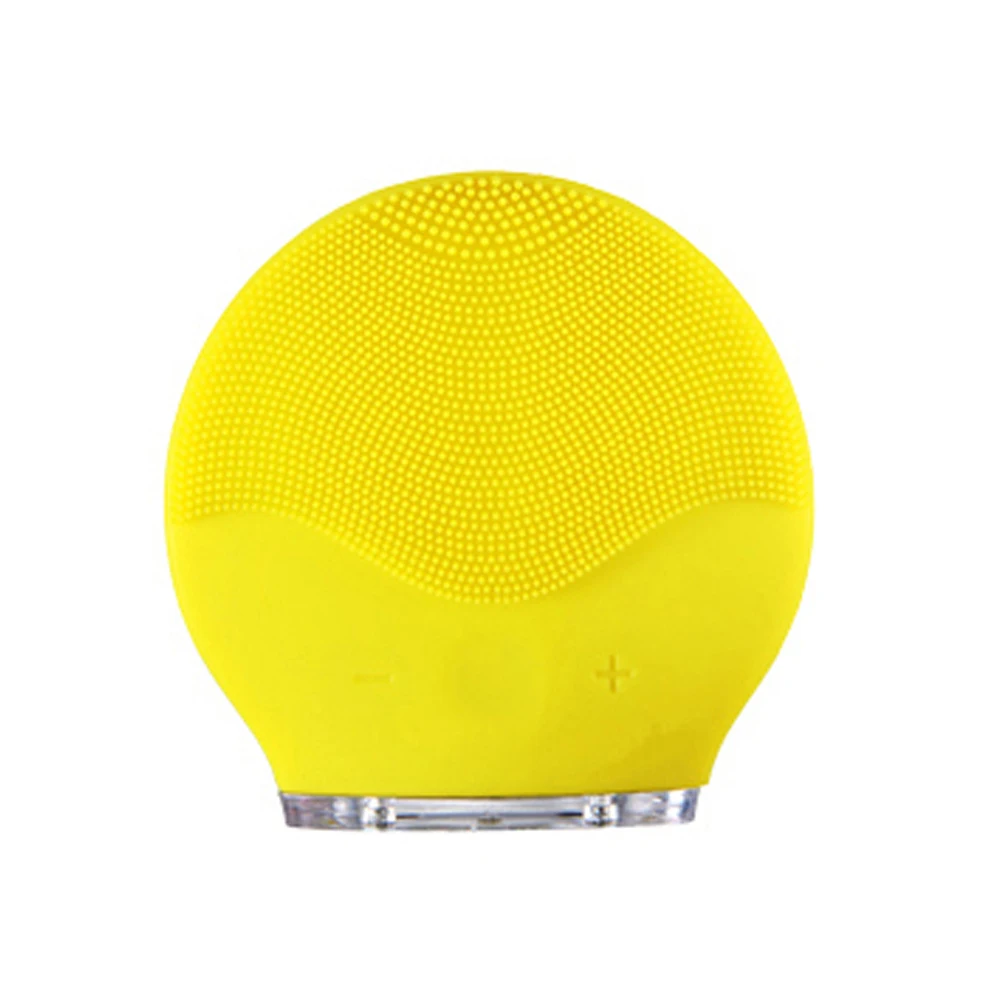 Ультразвуковая электрическая Очищающая щетка для лица, щетка для мытья лица, вибрационное средство для удаления кожи, очиститель пор, массажная Водонепроницаемая USB зарядка - Цвет: styleB-yellow-USB