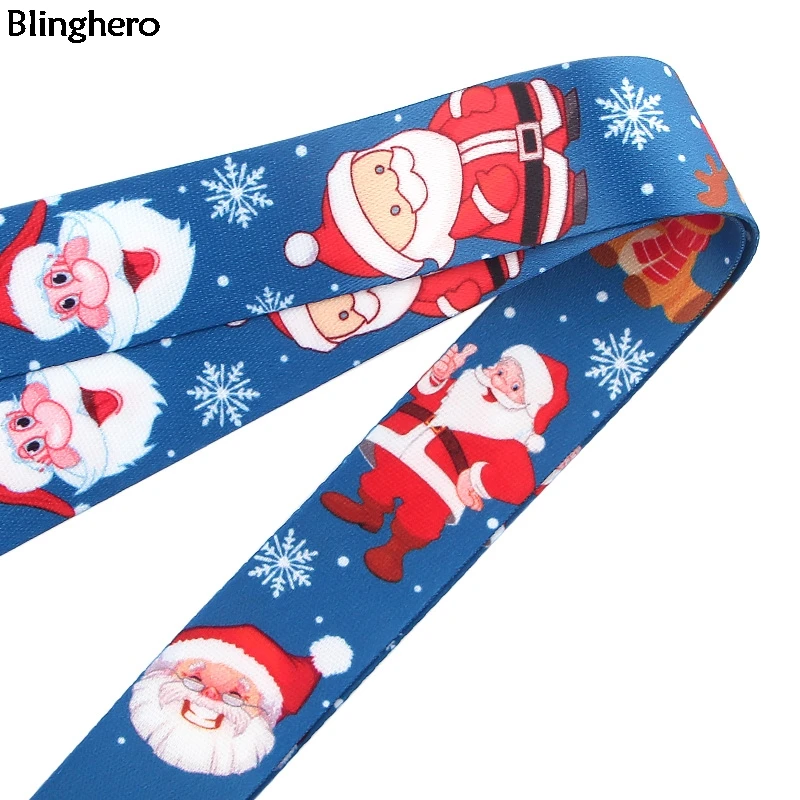 Blinghero 1 шт. Рождественский Санта Клаус ремешок для ключей мобильный телефон шейный ремешок брелок висячая веревка USB держатели для значков подарок BH0342