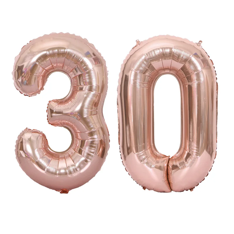 32 дюймов 5 цветов воздушный шар баннер 18 21 30 40 50 60 день рождения украшение для взрослых день рождения письмо номер Фольга Воздушный шар Globos мяч - Цвет: 30 balloon