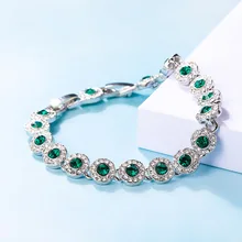 Высокая версия SWA женщина элегантный зеленый браслет кристалл цепи ювелирные изделия женский подарок на день рождения женский
