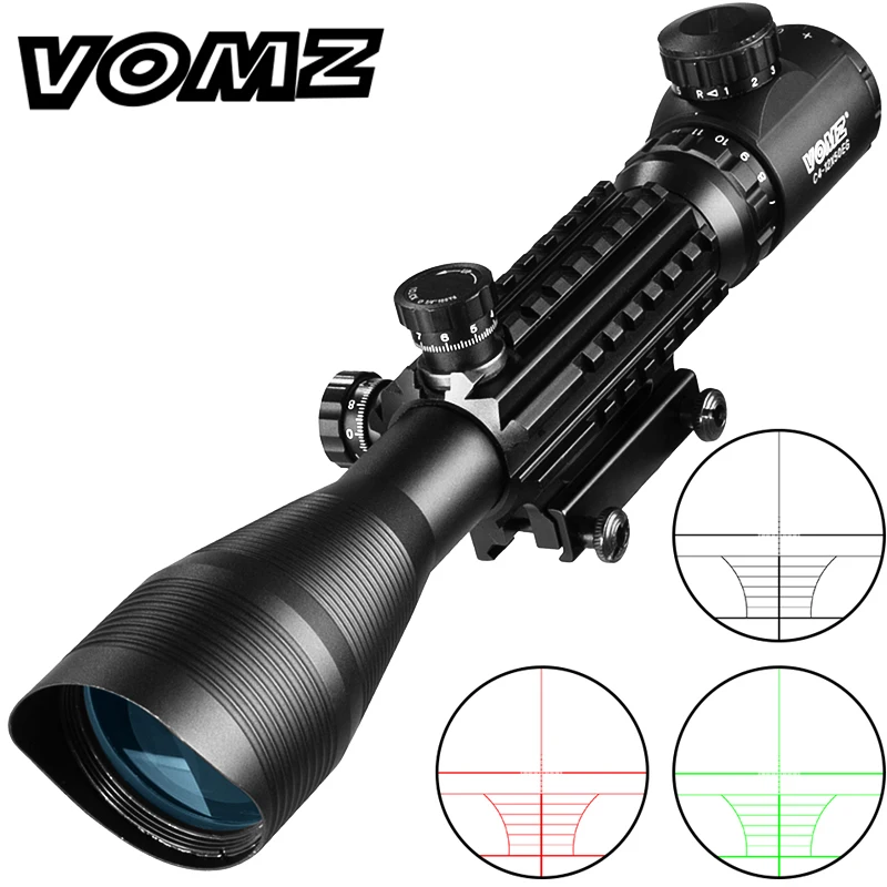 

4-12x50 Hunting Red Green Dot Scope Illuminated Rangefinder Reticle Adjustable Optics Light Tactical Scope Slideway 20mm Sight