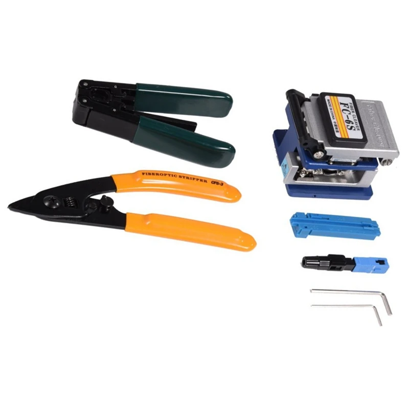 

FTTH Splicing Splice Fiber Optic Stripping Tool Kit Set with Fiber Cleaver FC-6S FTTH Splice Kit