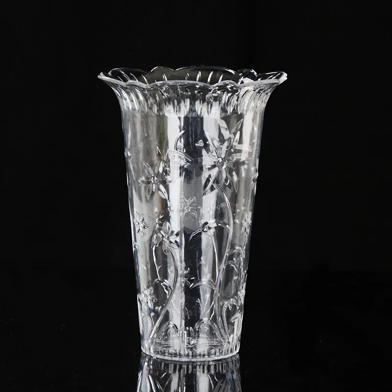 Европейские прозрачные креативные Искусственные стеклянные пластиковая ваза богатый бамбуковый водный плантатор анти-осенние украшения в виде кристаллов цветок