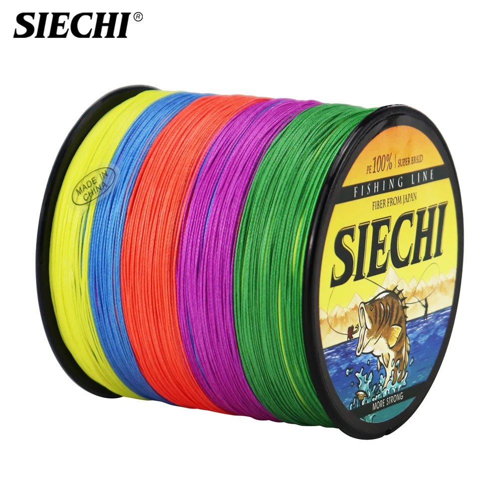 SIECHI рыболовная плетеная леска 300 м 4 нити многонитевая для ловли карпа 12 15 20 30 38 43 52