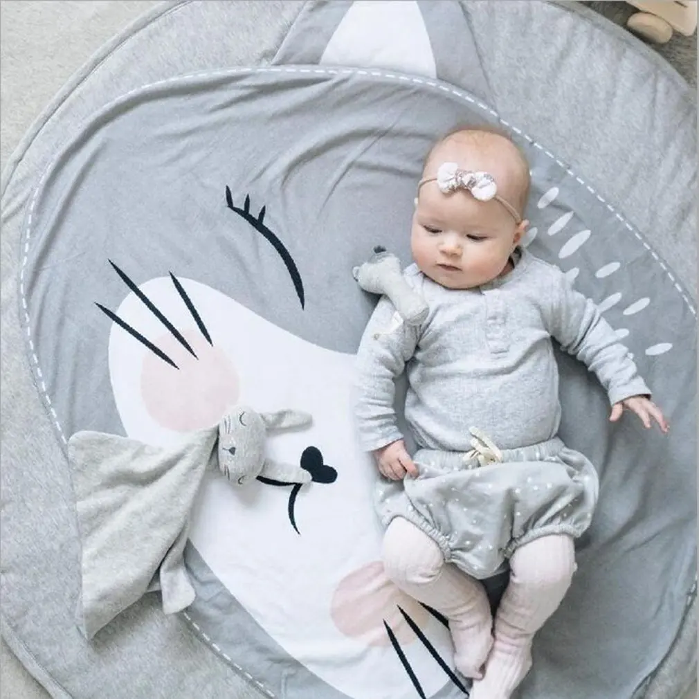 Cat Печатный детский коврик для ползания, игровой коврик, детский Декор комнаты, мультяшный коврик для ползания, декор комнаты, утолщение - Цвет: Cat