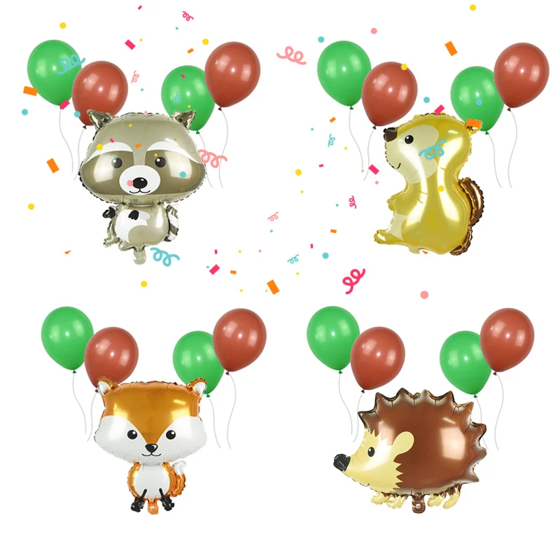 NEW Safari Jungle Theme Party Supplies Forest Animal Balloons Raccoon Fox Foil Ballon DIY Baby Shower Kids Birthday Decor Globos