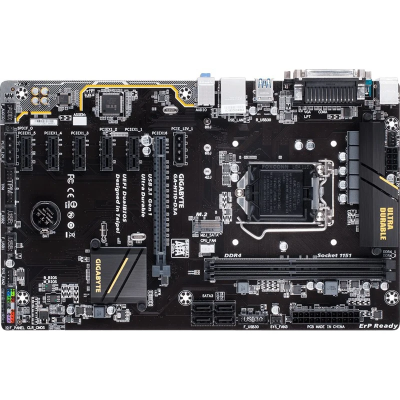 Материнская плата Gigabyte GA-H110-D3A Soc-1151 Intel H110 2xDDR4 ATX AC`97 8ch(7.1) GbLAN+VGA