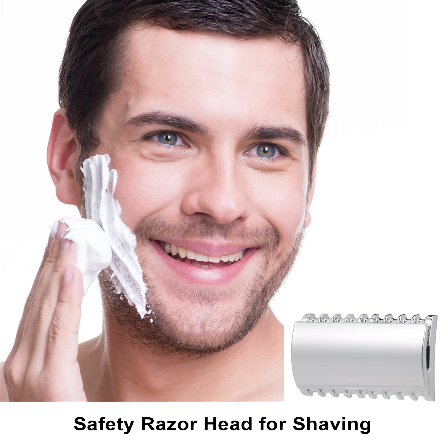 Безопасная бритвенная головка для бритья, открытая гребенчатая головка с двумя концами, бритвенная головка для мужчин, аксессуары для бритья, бритвенная головка