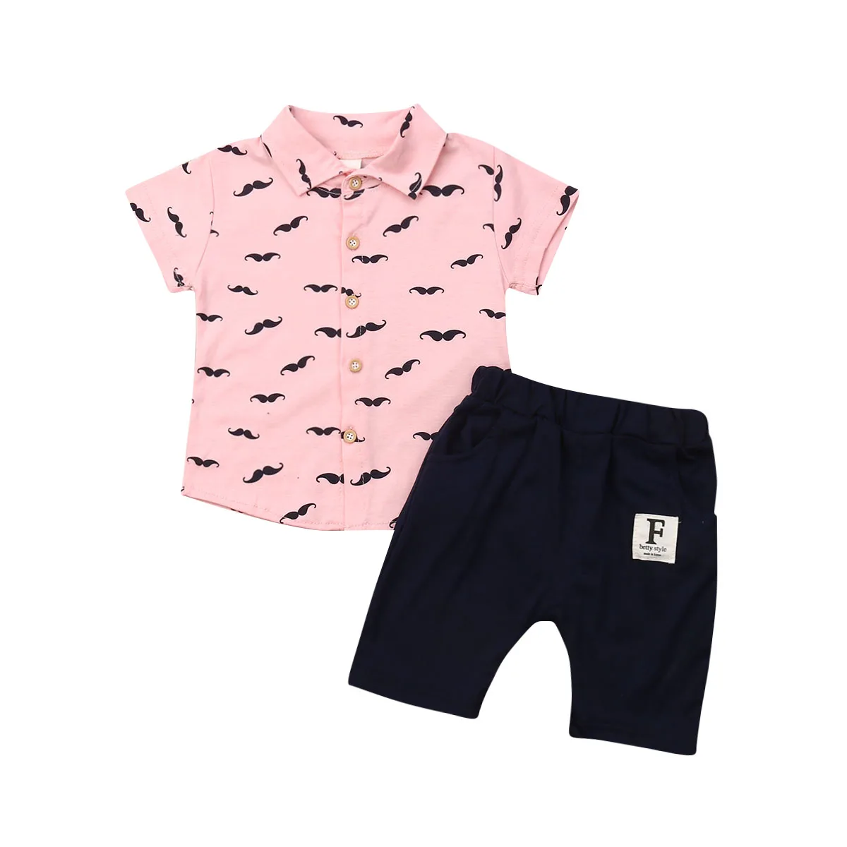 Г. Летняя одежда для малышей комплекты из 2 предметов Одежда для маленьких джентльменов для маленьких мальчиков Комплекты с короткими рукавами, футболка Топ+ штаны, шорты От 6 месяцев до 5 лет - Цвет: Розовый