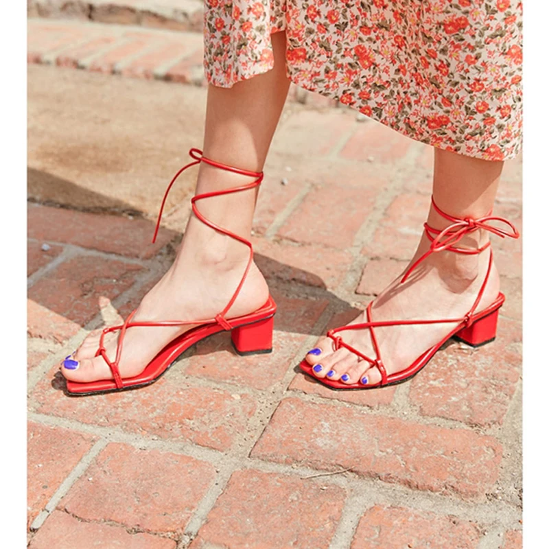 Teahoo 2020 Summer Gladiator sandals women Cross strap high heels Open toe Thong Sandals Women Sexy Dress Party Shoes Woman | Обувь