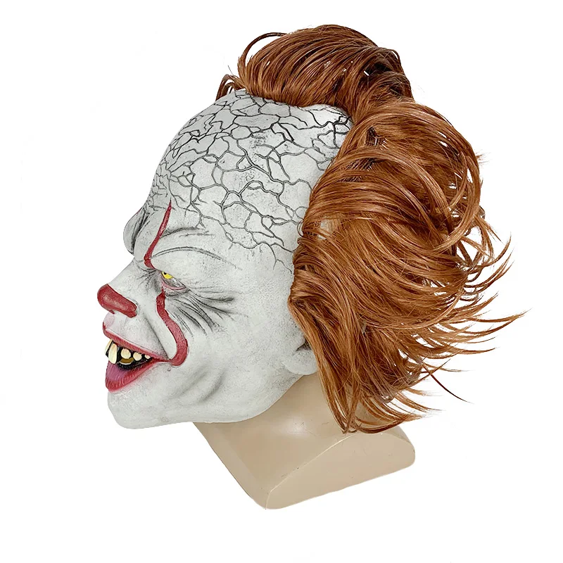 100 шт Стивен Кинг это маска пеннивайза с париком Латекс Хэллоуин пугающая Маска Клоун для косплея вечерние маски реквизит террор вечерние реквизит