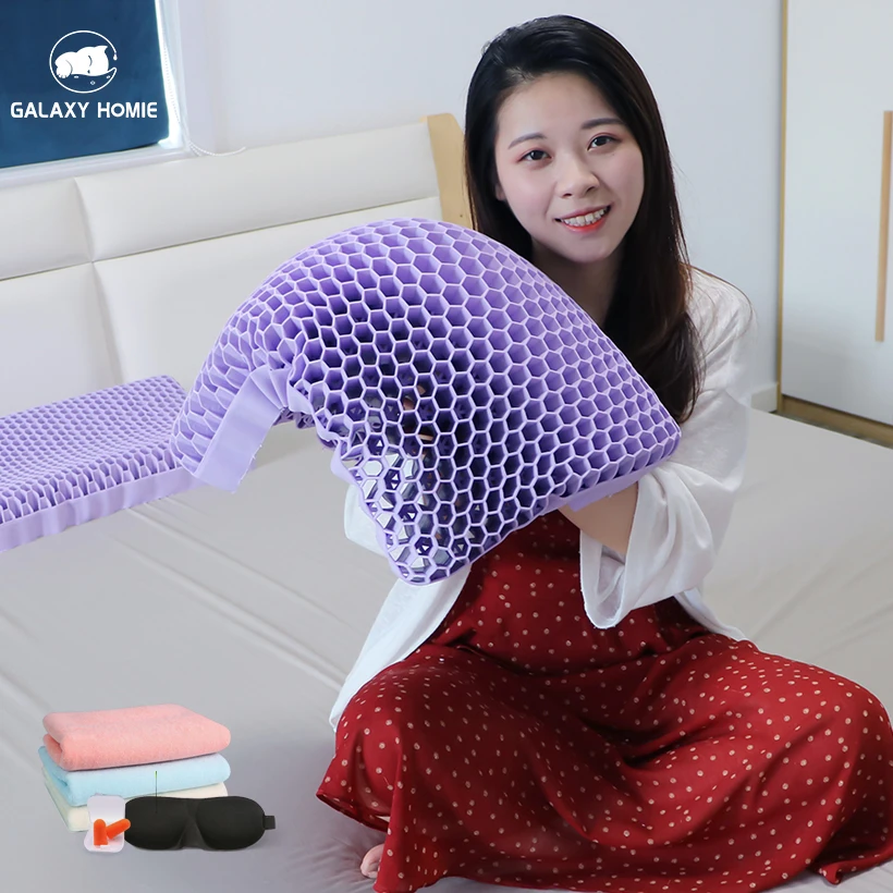 Newest Technology 3D TPE Honeycomb Orthopedic Neck Massage Pillow No Pressure Cooling Sleep Long Using Life Galaxy Homie