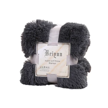 

Long Shaggy Faux Fur Blanket Throw Solid Color Warm Cozy Bed Sofa Blankets Fluffy Plush Sherpa Throws and Blankets for Couch