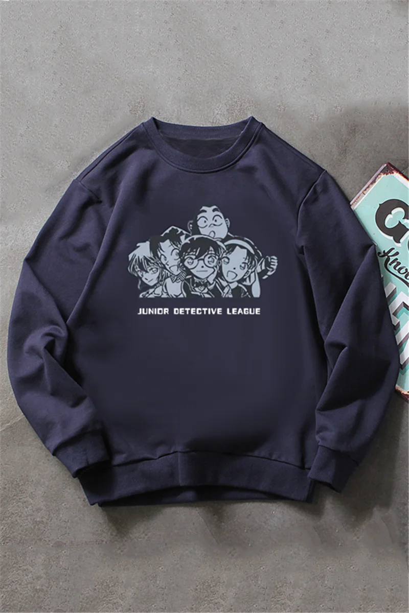 Detective Conan/толстовка для мальчиков с героями мультфильмов; мужские толстовки с круглым вырезом; хлопковая уличная одежда; сезон осень-зима; одежда на заказ; принт «сделай сам»