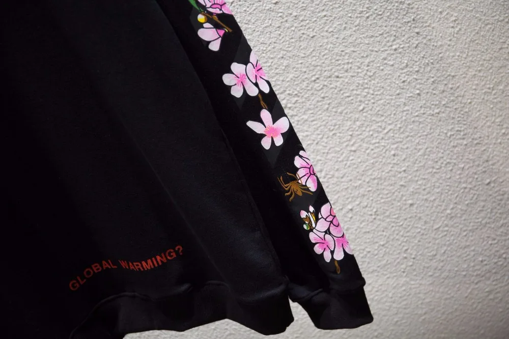 OFF-WHITE OW VIRGIL ABLOH Розовый Вишневый цвет стрелка Мужская толстовка OW уличная Мужская s толстовки с круглым вырезом с капюшоном спортивная куртка