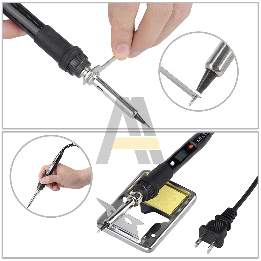 electric soldering irons 80W LCD Electric Soldering iron 908S Adjustable Temperature Solder 110V/220V iron With Soldering Iron Tips with EU/US Plug gas welding machine