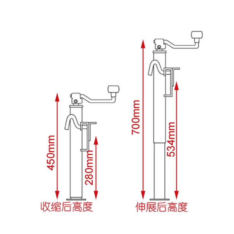trailer jack stand jockey wheel RV camper trailer 2000lbs (4)