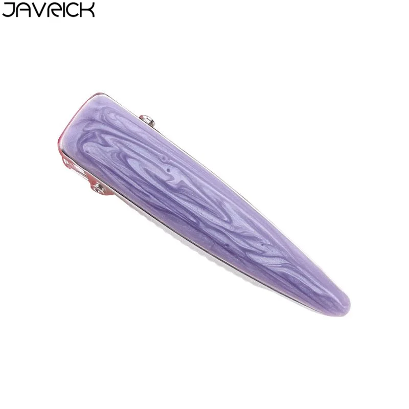 Purple Корейские милые девушки карамельного цвета капля масло Аллигатор клип естественная струящаяся текстурированная боковая челка заколка для волос женские стильные заколки для волос - Цвет: Purple