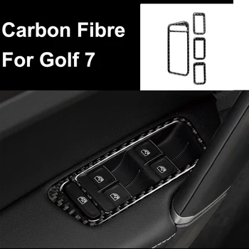 

Car Window Lift Button Cover Trim Carbon Fibre Decals for Volkswagen VW Golf 7 GTI R GTE GTD MK7 2013-2017 Stickers Accessories