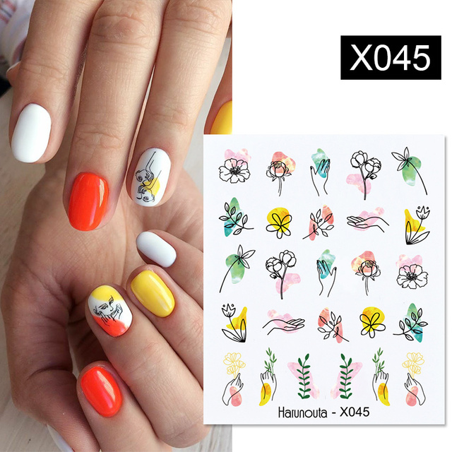1 Sheet Nail Water Decals Transfer Lavender Spring Flower Leaves Nail Art Stickers Nail Art Manicure DIY