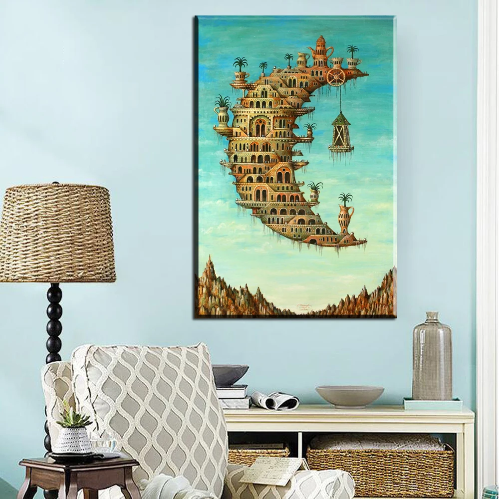 

Embelish Large Size Print Salvador Dali and Rene Magritte Still Life Abstract Pop Canvas Oil Painting Home Decor Wall Picture