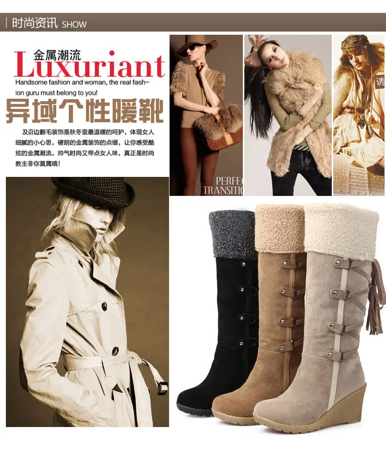Большой размер 43; женские ботинки; женские зимние ботинки; женская обувь; облегающие высокие сапоги до бедра; плюшевые теплые зимние ботинки; женские зимние ботинки;