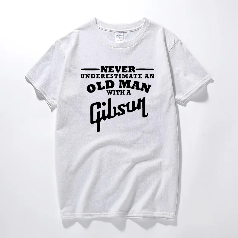 Гитара gibson Never underassed an Old Man Мужская футболка Топ уличная Модная хлопковая футболка с коротким рукавом