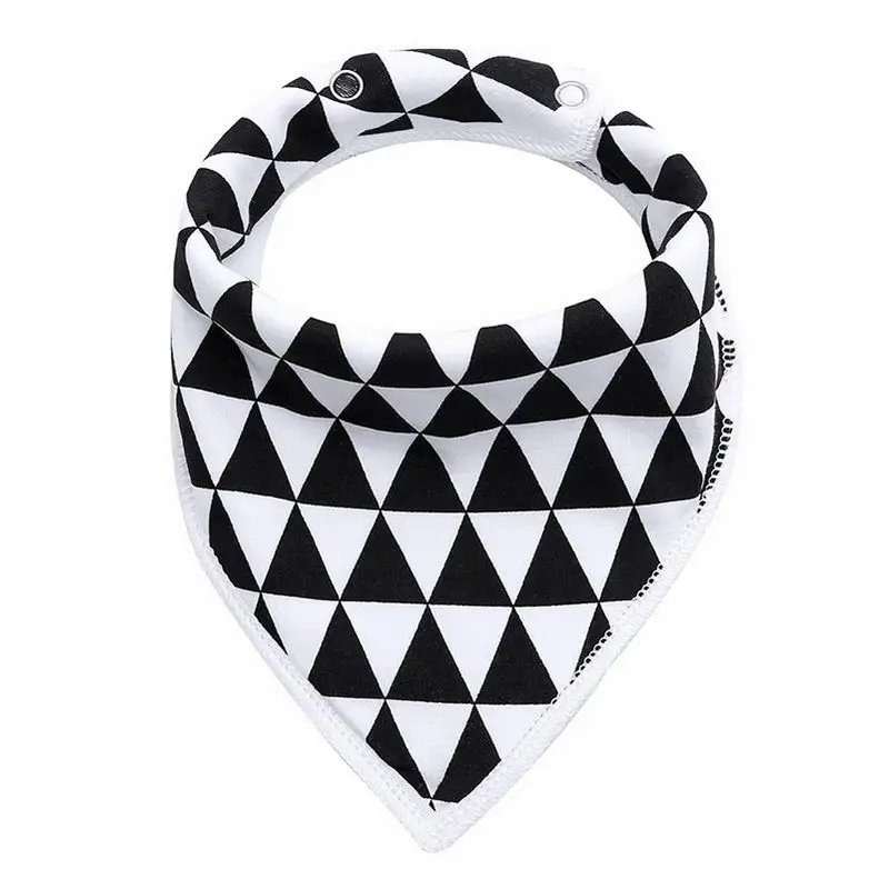 black and white tria Детский хлопковый слюнявчик Полотенца треугольный вращающийся мульти-функциональный нагрудник Водонепроницаемый нагрудники YH-17 - Цвет: black and white tria