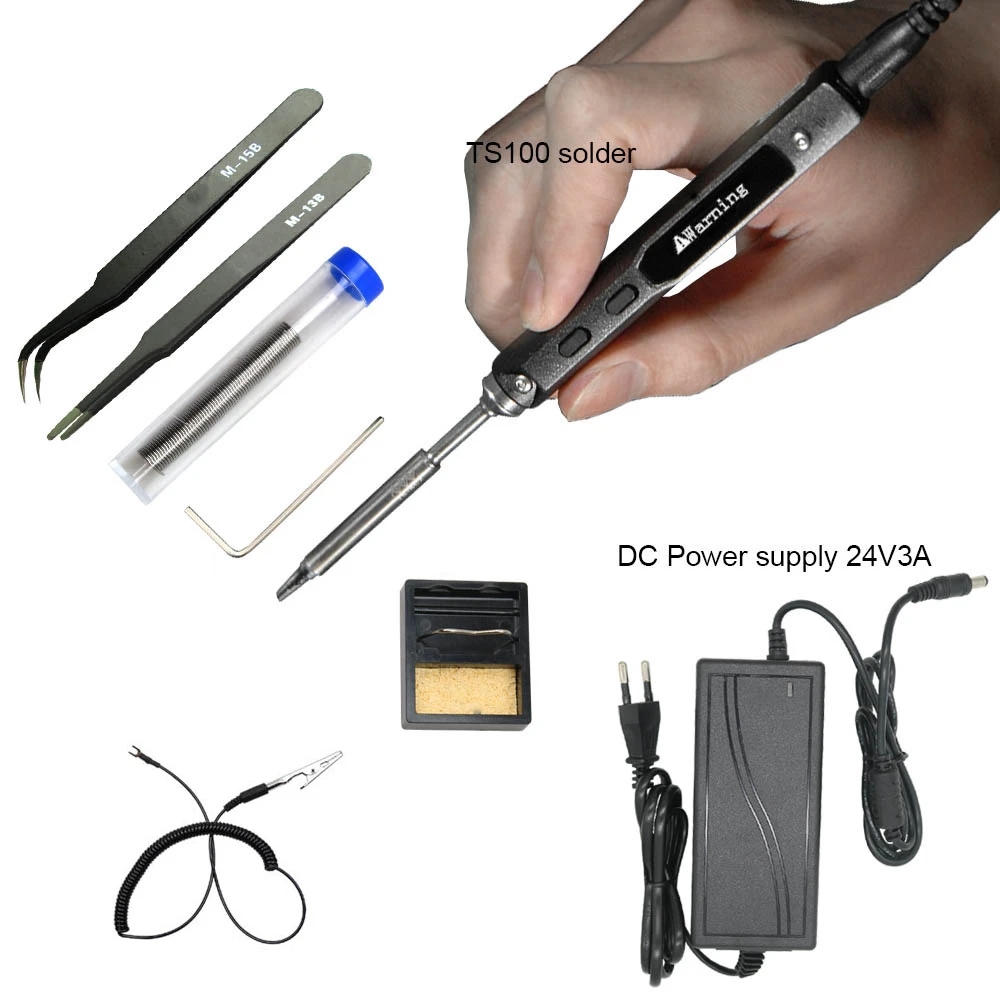 Ts100 Mini Original Electric Soldering Iron Digital Lcd Programable Display  Station Kit Adjustable Temperature 65w Welding Tools - Electric Soldering  Irons - AliExpress