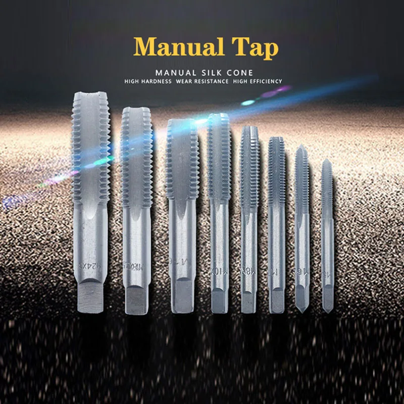 

2PCS/Set HSS Machine Spiral Point Straight Fluted Screw Thread Metric Plug Hand Tap Drill Set ToolsM3 M4 M5 M6 M8 M10 M12