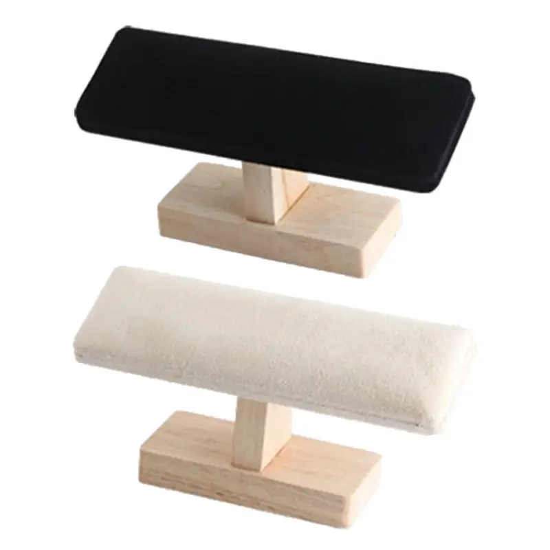 

Wood T-Bar Watch Chain Bracelet Stand Bangle Necklace Storage Shelf Jewelry Display Rack Organizer Holder