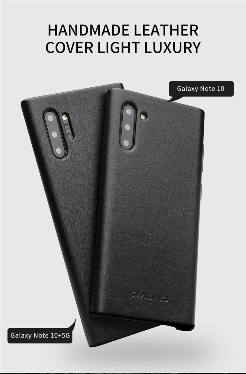 QIALINO Модный чехол из натуральной кожи для samsung Galaxy Note 10 Ультратонкий чехол ручной работы для телефона samsung Galaxy Note 10 Plus