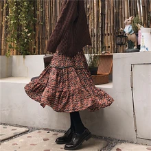 Длинные шифоновые юбки с цветочным рисунком во французском стиле, 11111