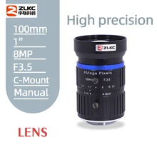 Sua lente c montagem 100mm 8.0megapixel 1 polegada sensor lente inteligente câmera de vigilância tráfego hd cctv lente f3.5 lente íris manual