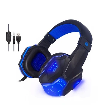 

Game Wired Earphones Computer Luminescence Headphones Internet Cafe Corded Headsets and Microphone Wired Headset 0S-830MV.LED